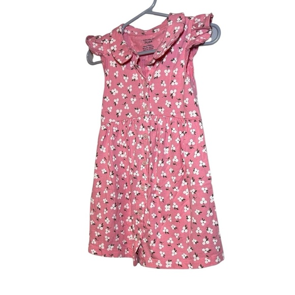 Carter’s Toddler Girl Pink Floral Shirt Dress Size 2T - Picture 3 of 8